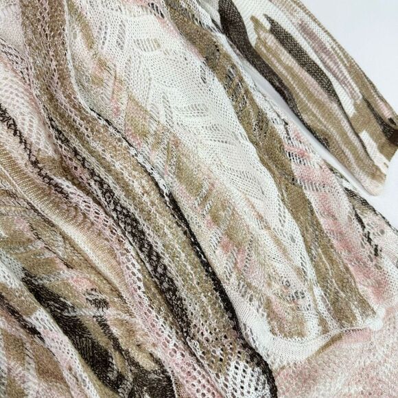 Mona Leah Couture Cardigan Sweater Womens Medium White Open Coastal - Picture 2 of 8